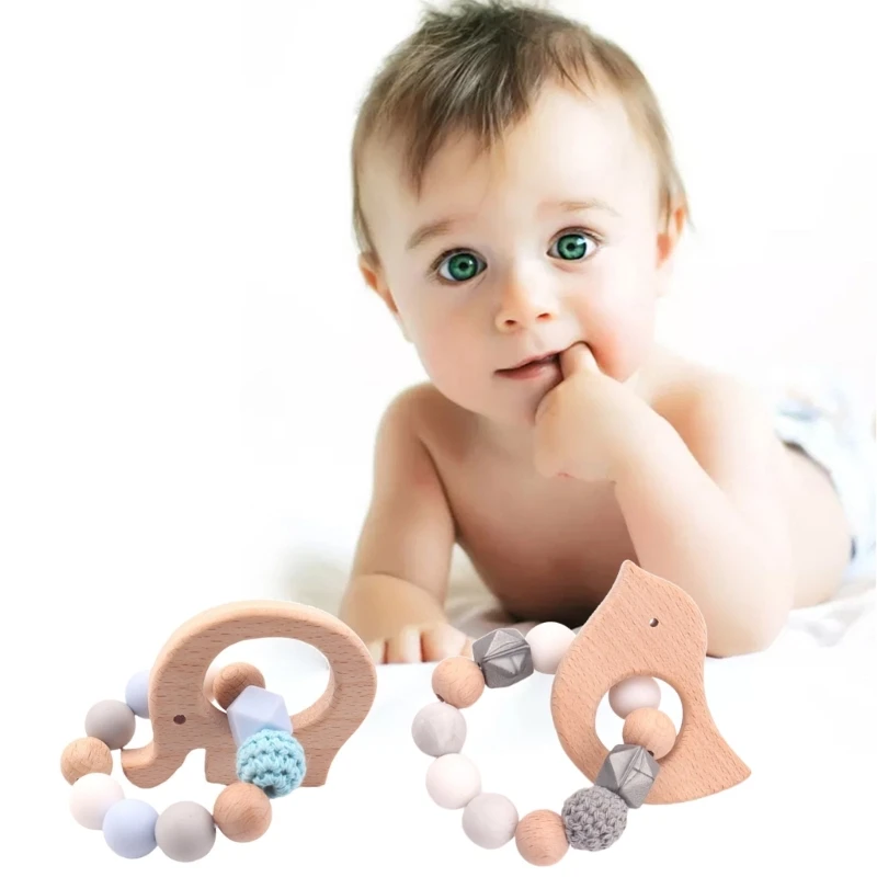 Handmade Teething Bracelet Appease Smooth Handheld Toy Infant Appease Teether