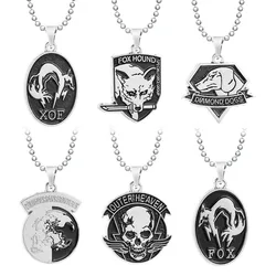 Metal Gear Solid 5 Necklace Big Boss Fox Hound Snake Diamond Dogs Outer Heaven Bead Necklaces Pendants Accessories Figure Gifts