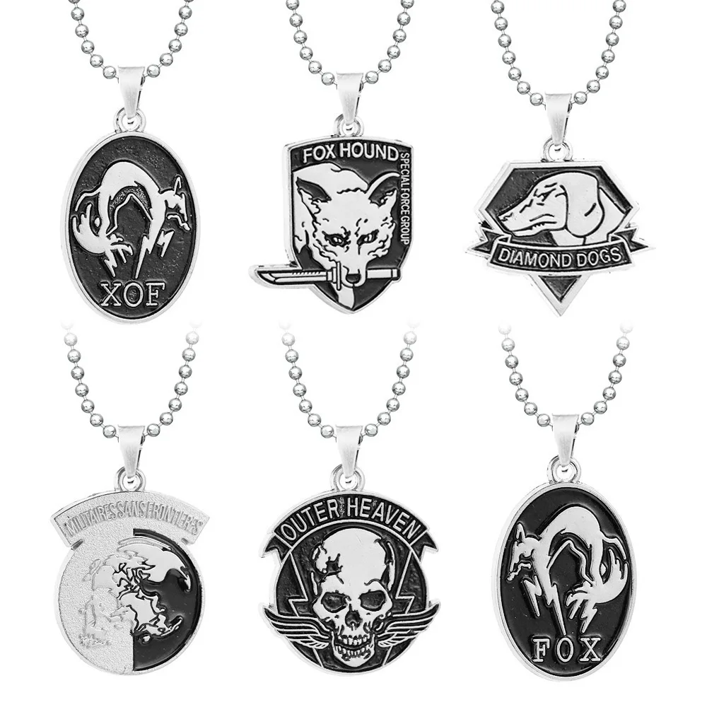 Statua Metal Gear Solid 5 Big Boss Fox Hound Snake Diamond Dogs Outer Heaven Bead Akcesoria do Cosplayu Metalowe Figurki Akcji Prezenty