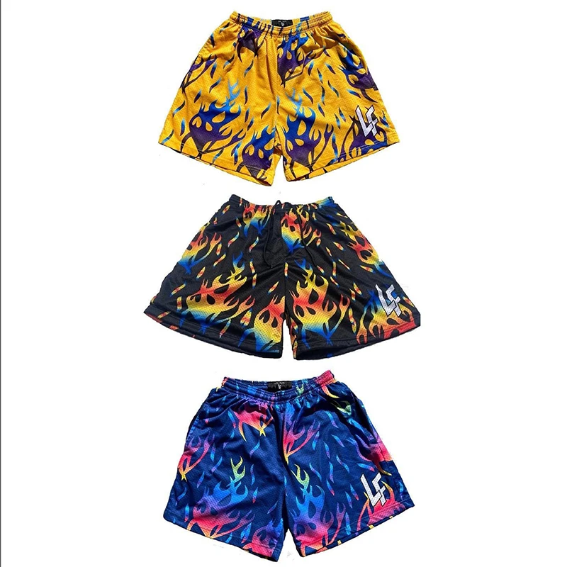 

2024 Summer Sports Drawstring Shorts Men's Mesh Breathable Quick Drying Shorts Running Fitness Basketball Quarter board shorts