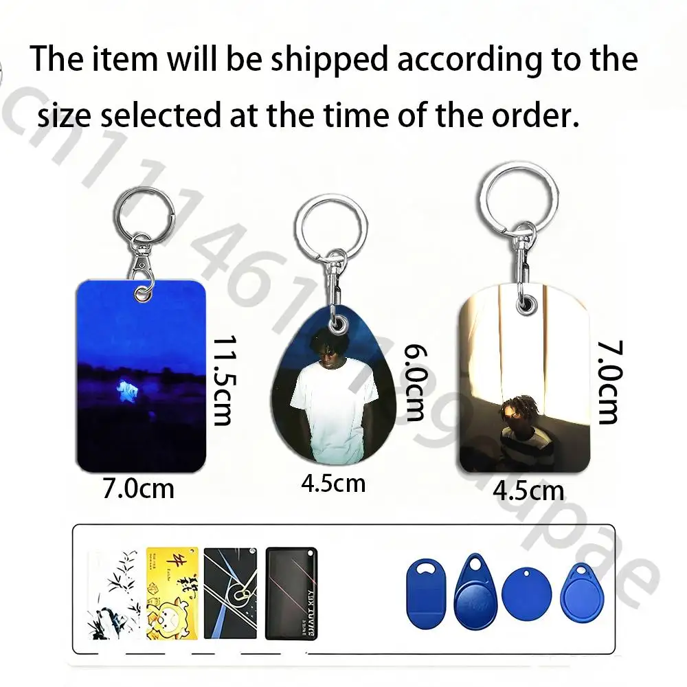 D-Daniel Caesar Protective Printed Leather Card Case Metal Keychain for Bank Credit Bus Subway ID Cards view 2