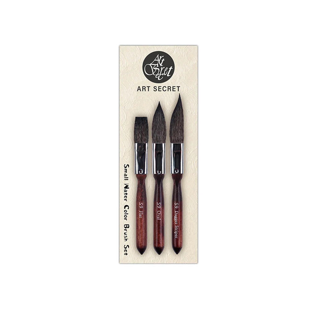 Artsecret Watercolor Gouache Paint Brush Acrylic Paint Brush Set Squirrel Hair Special-Shaped Handle Set Mini Travel Portable