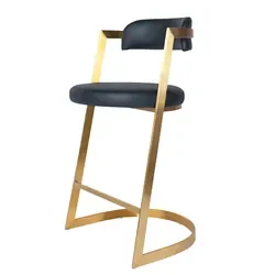 

For Modern Creative Luxury Leather Upholstered bar Chair Restaurant Bistro Metal Frame Leisure High Chair bar Stool High Stool