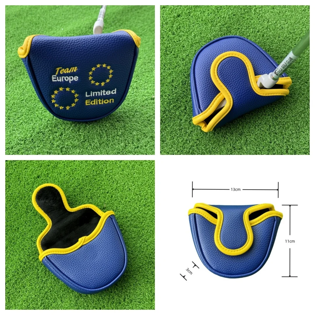 Blue Europe Star Head Cover Magnet Close Mallet Headcover Golf Putter Circle Covers  PU Protect Covers Golf Driver Wood Covers