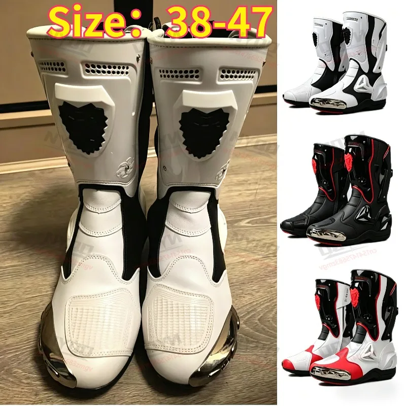 

JG WOLVES Men Motorcycle Boots Anti-slip Moto Racing Off-Road Dirt BikeMTB Boots Adventure Touring Motorbike Protective Footwear