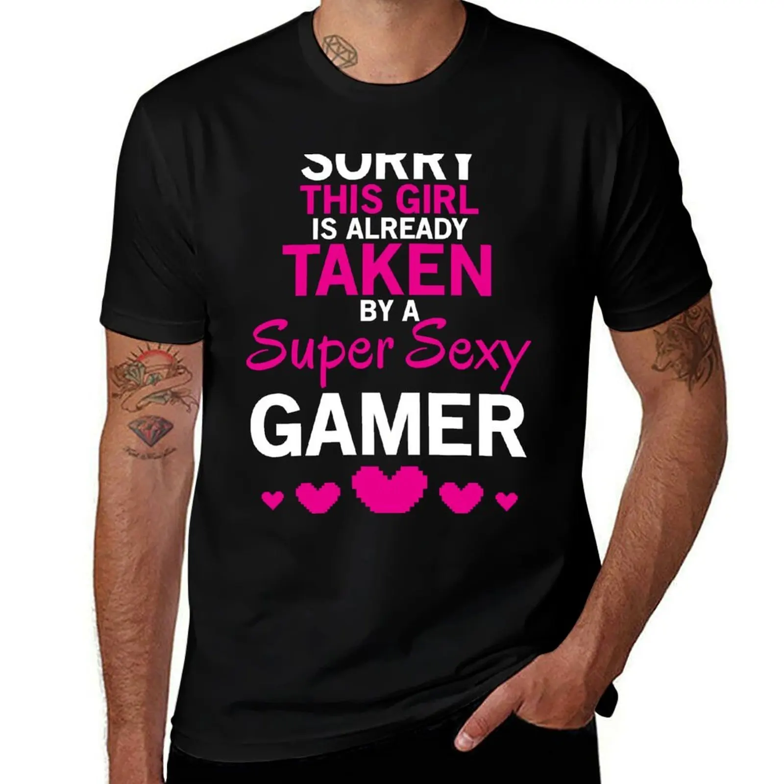 

Sexy Gamer Cute Gaming Girl T-Shirt anime figures man t shirt Men's cotton t-shirt