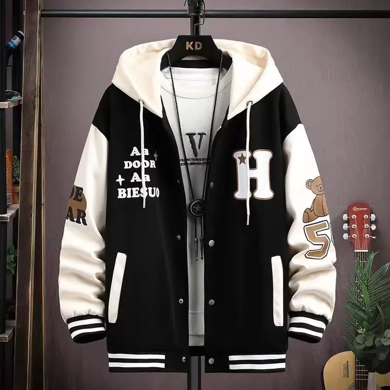 Giacche da uomo autunnali di alta qualità High Street Hip Hop uniformi da Baseball Street Coat moda coreana giacca ricamata allentata top