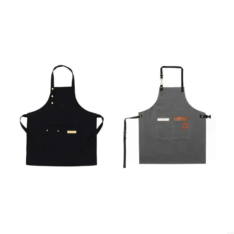 

270D Практический маслостойкий унисекс рабочий фартук с несколькими карманами, устойчивый к пятнам