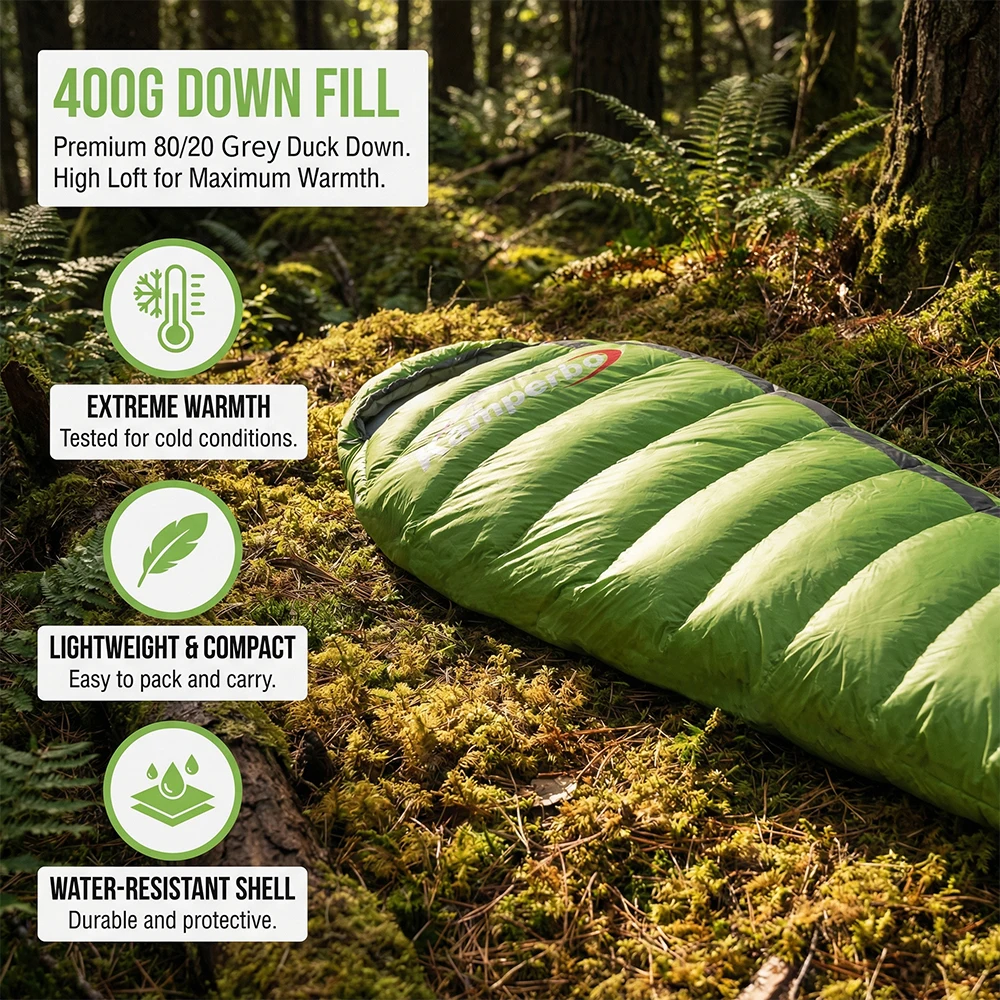 

Kamperbox Ultralight Down Sleeping Bag Duck Down Sleeping Bag Camping Travel Equipment
