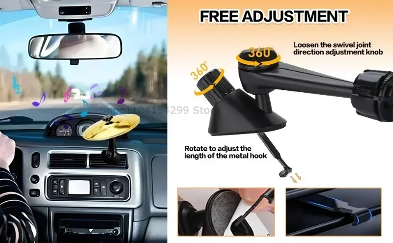 Universelle Mini-Trommeln, die mit Becken kollidieren, als Lüftungsdekoration für das Auto, robustes Auto-Innenzubehör, stoßfestes Design – Detail 10