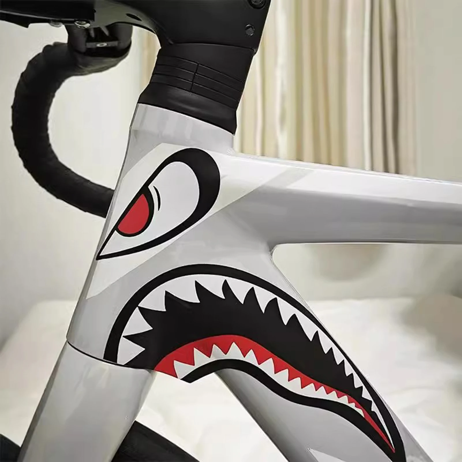 

Fashion Bicycle Sticker Creative Shark Pattern Decorative Stickers For Mountain Road Bike Anti Scratch Bike Decorative Sticker