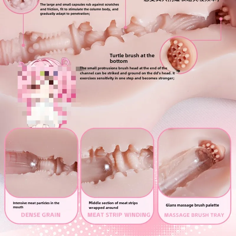 Manga de taza de masturbación realista impermeable con vibración de 5 frecuencias con muñeca inflable para hombres, juguete sexual para adultos, suministros para adultos