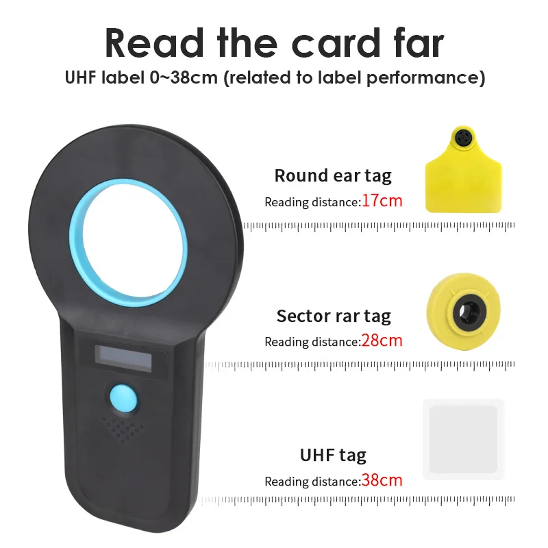 915 Handheld UHF Reader USB or Bluetooth Connectivity 860-960MHz RFID Card Reader for Car Parking Remote management of cattle