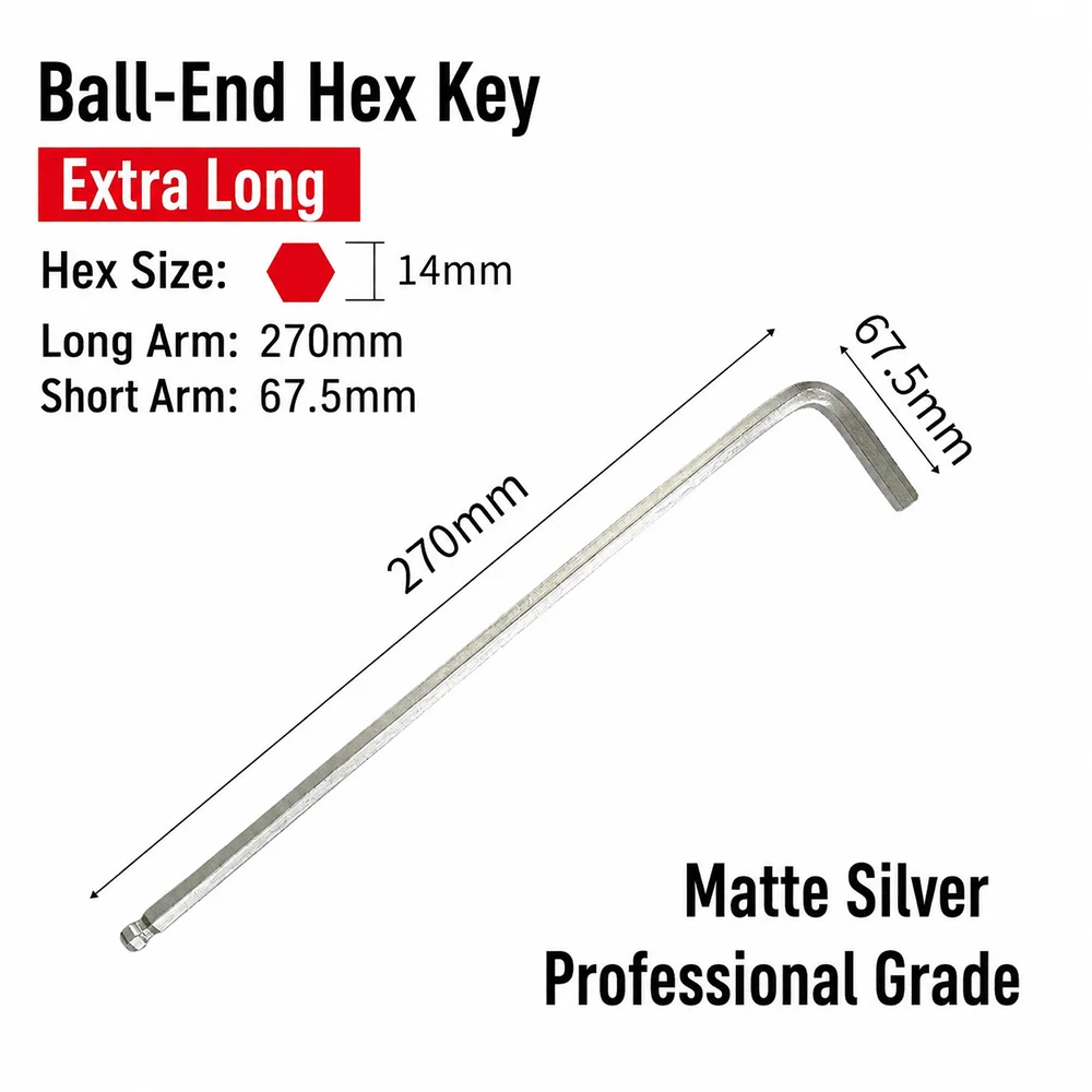 1Pcs 1.5-10mm Extended Hex Allen Key Set CR-V Steel Ball End L-Shape Hex Wrench L-Shape Metric System Metric Hexagon Wrench