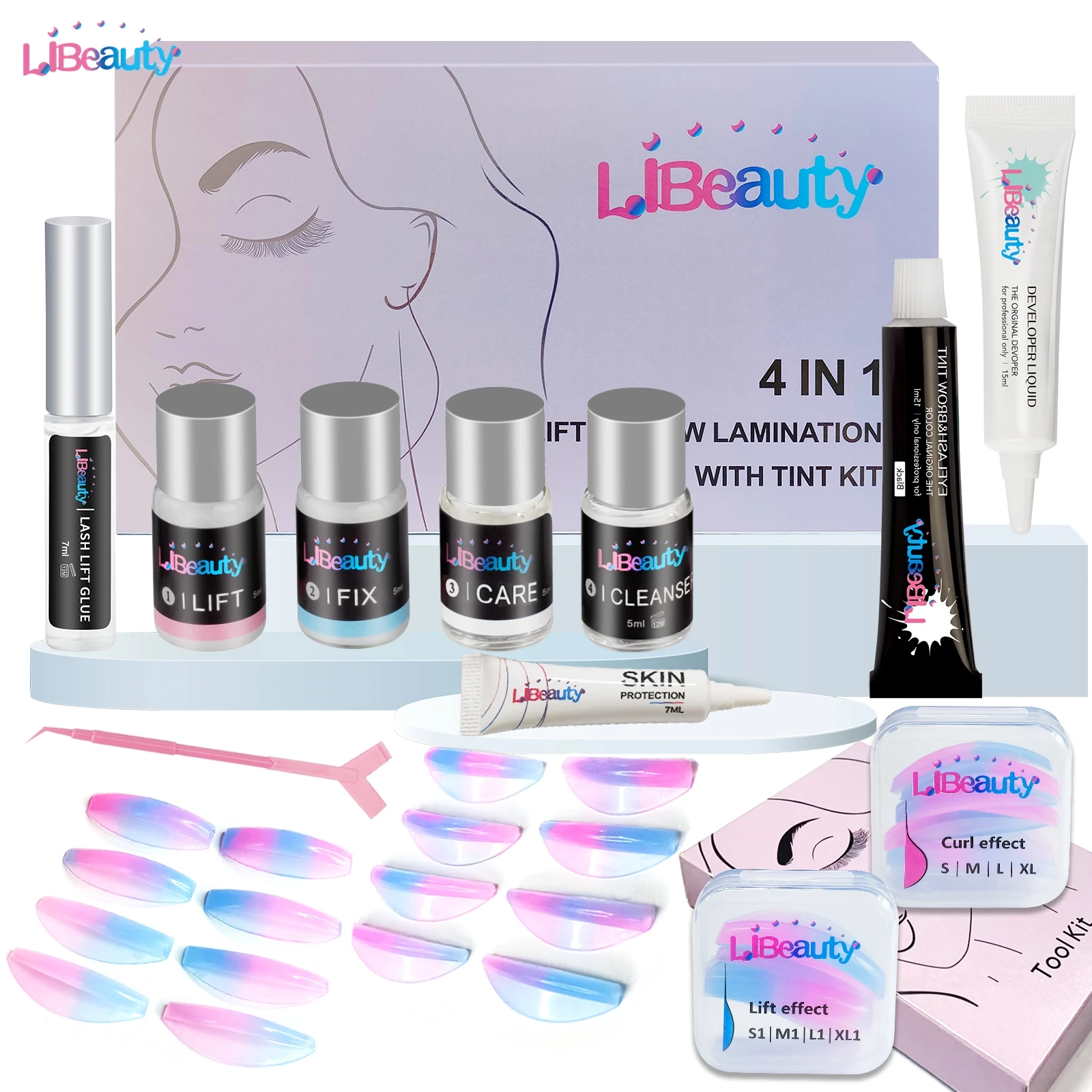 

Набор для подтяжки ресниц Libeauty, 5-8 минут, подтяжка и ТИНТ ресниц, искусственная краска для бровей, ТИНТ, искусственные инструменты для красоты, могут сделать ваш логотип