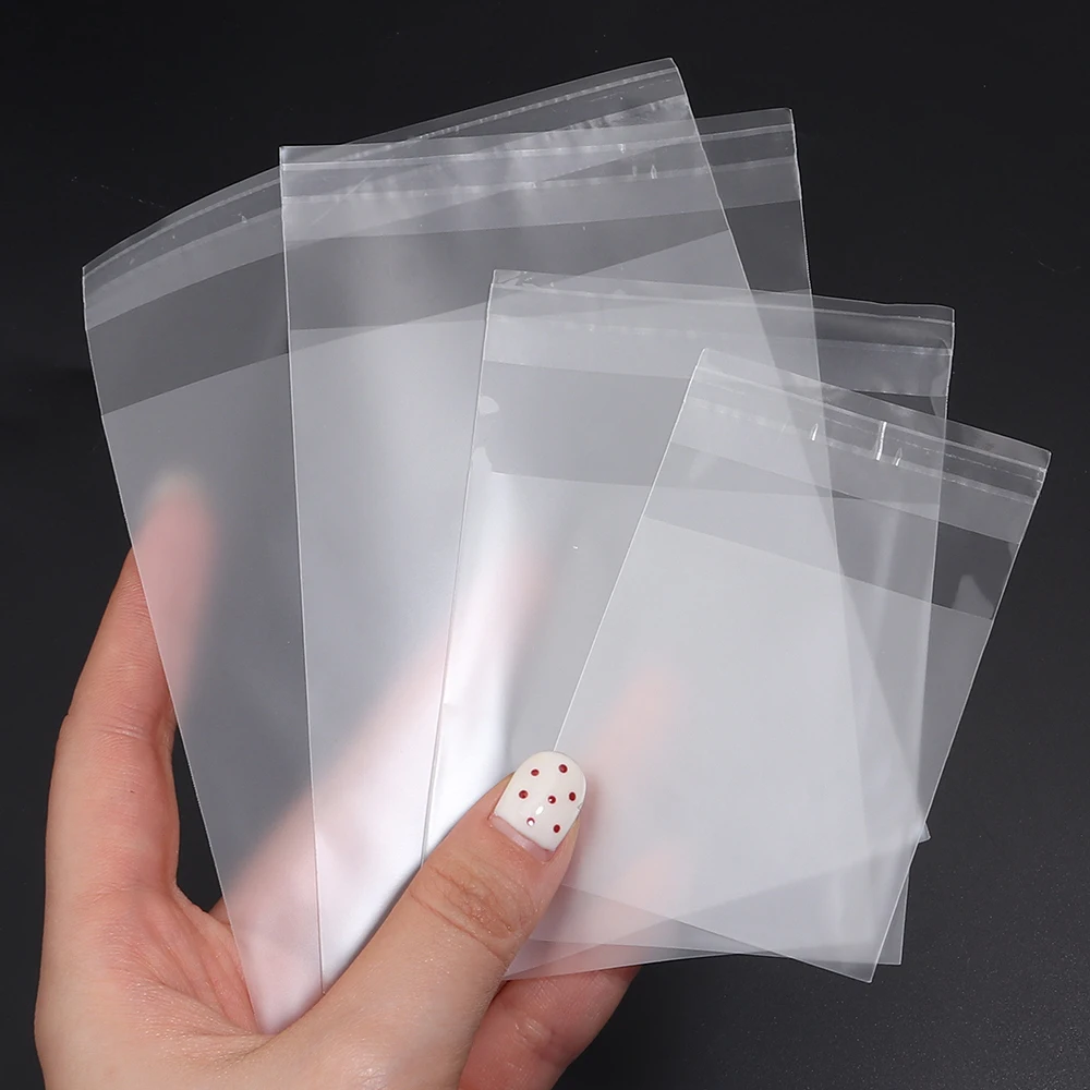 100 قطعة من أكياس البلاستيك الشفاف غير اللامع ذاتية الغلق أكياس ذاتية اللصق أكياس الحلوى كوكي علاج أكياس المخابز أكياس تغليف الهدايا للحفلات #4