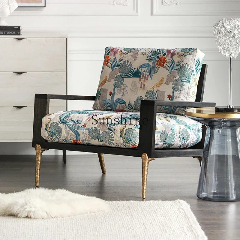

Nordic medieval designer B & B home retro single chair solid wood furniture
