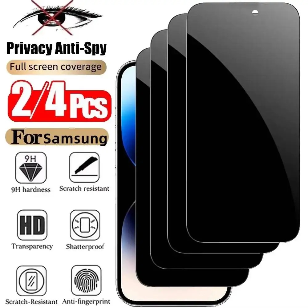 

Privacy Screen Protector for Samsung S25 S24 Ultra S23 FE S22 Plus Anti-Spy Glass For A16 A56 5G A55 A07 A26 A36 A54 A73 A17 A53