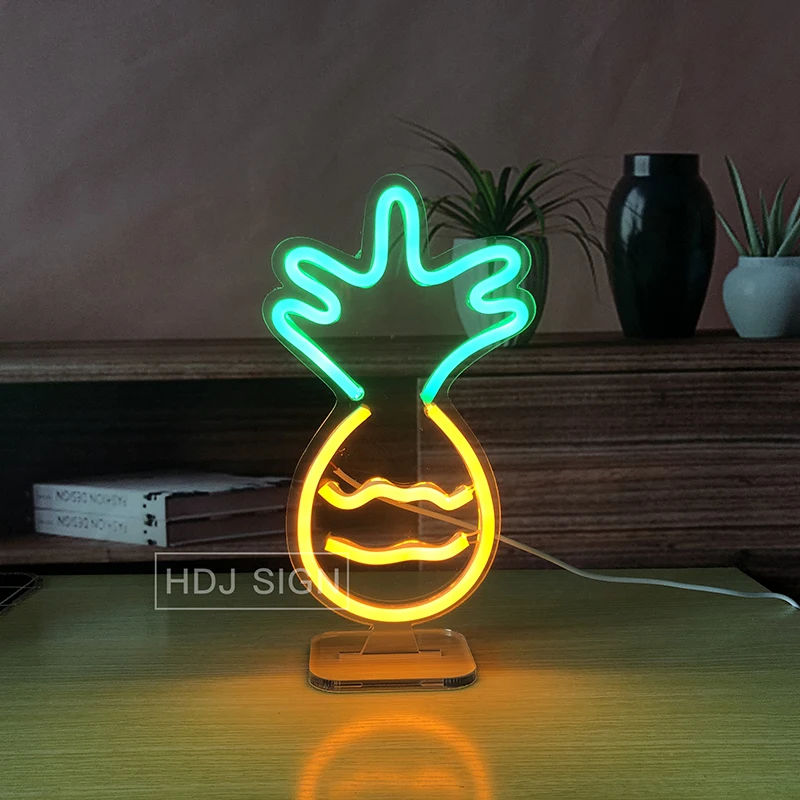 Pineapple Neon LED Night Light Sign Home Children' Bedroom Table Neon Decor Desk Lights Lamps Personalized Birthday Gifts