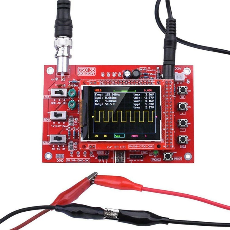 DSO138 Oscilloscope Digital TFT With Probe Alligator Test Clip For Arduino ARM Detection Development Board Assembled