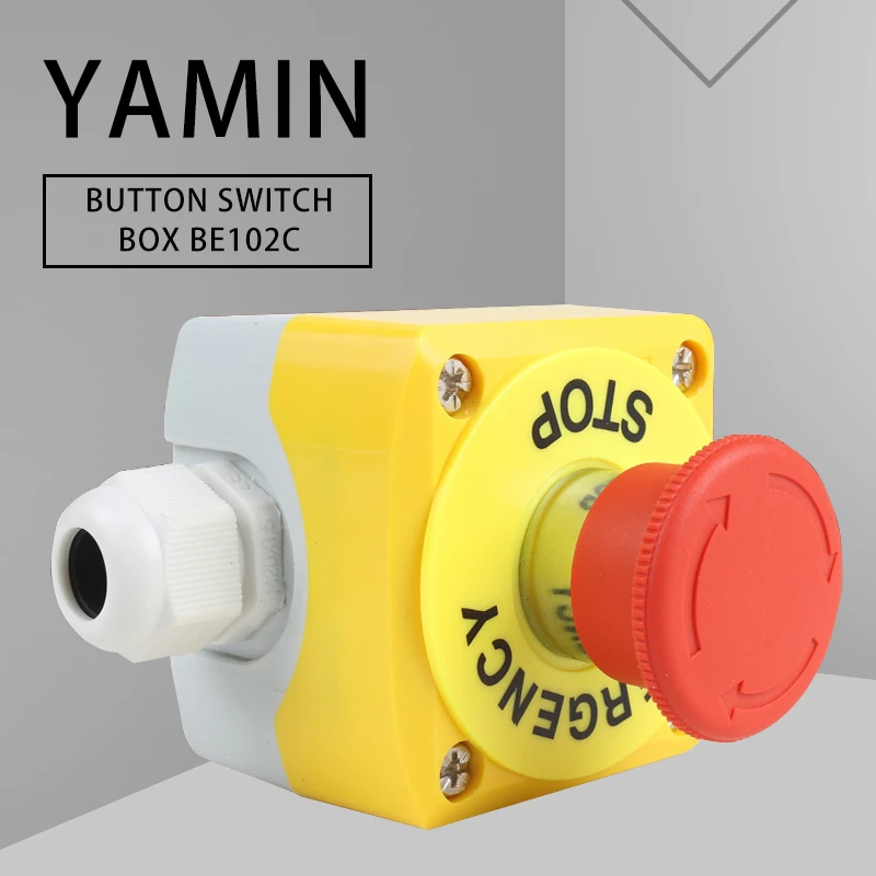 

22mm EX Waterproof Emergency Stop Push Button Switch Box Mushroom Elevator Lift Security Rain-proof BE102C