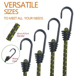 4pcs/set Thickened Elastic Band Tying Rope CordsTent Rope Clothesline Camping Luggage Packing 60cm Durable Elastic Binding