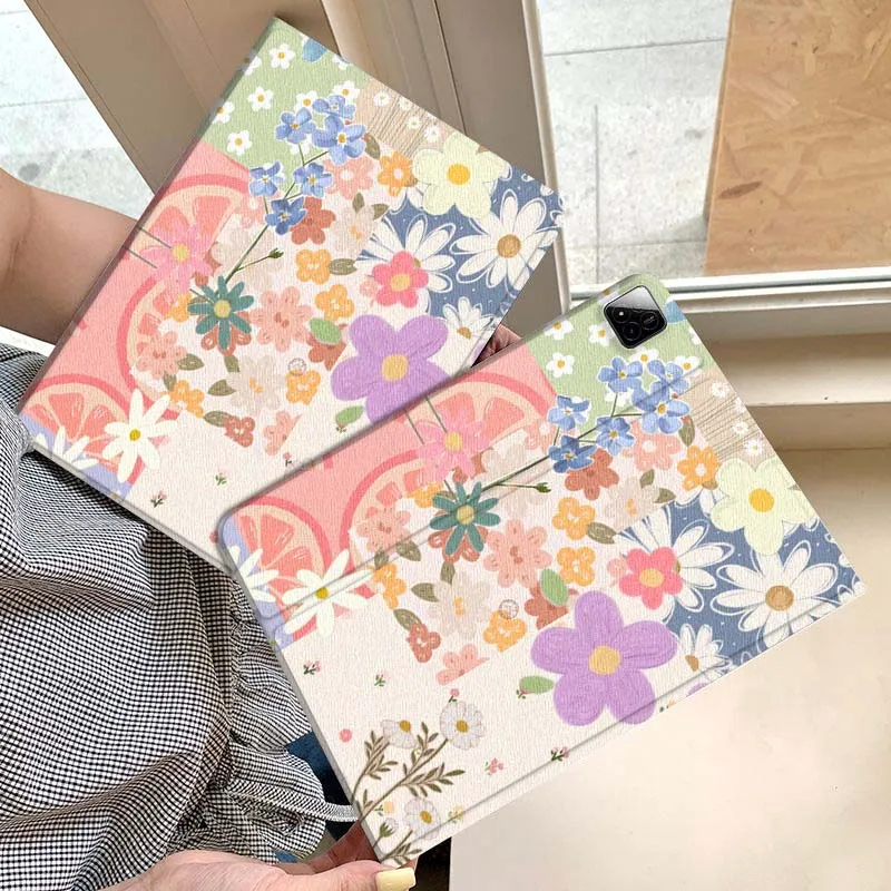 

Cartoon Blue Flower Pattern Gift Tablet Case For Xiaomi Redmi Mini Pad SE K 2 4 5 6 7 8 2023 2025 11 8.8 11.2 10.1 Pro