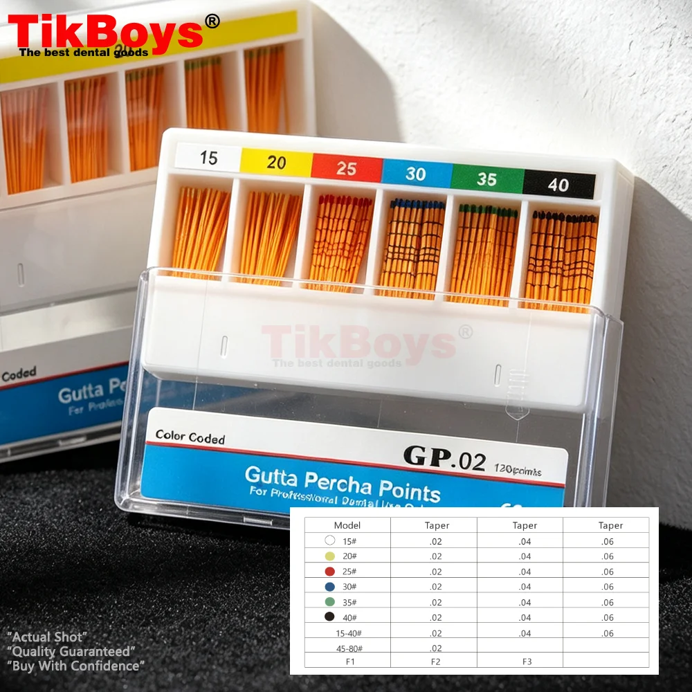 Dental Gutta Percha Point Endodontic Materials GP PP #15-40 45-80/F1-F3 F4F5Dentistry Clinic Consumable Absorbent Paper Points