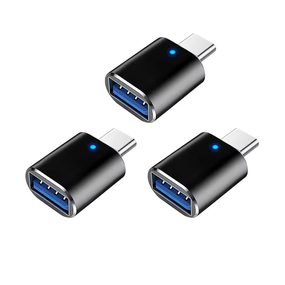 NNBILI 1-5 stücke USB 3,0 Zu Typ C Adapter LED OTG Zu USB C Stecker Auf USB EINE Buchse Für HUAWEI Samsung Xiaomi POCO Adapter