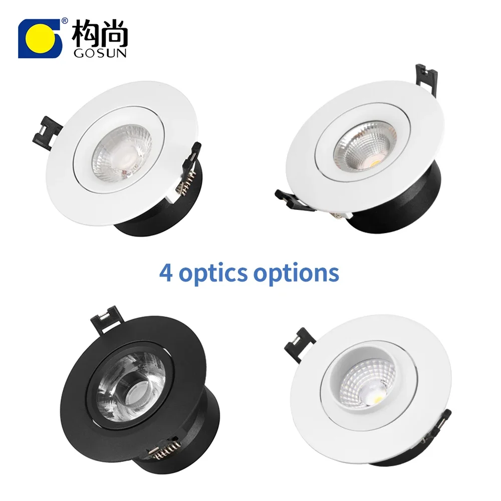 Downlight inteligente anti-reflexo regulável, Downlight Led embutido, Alto Lúmen, 4500-5000lm, 50W