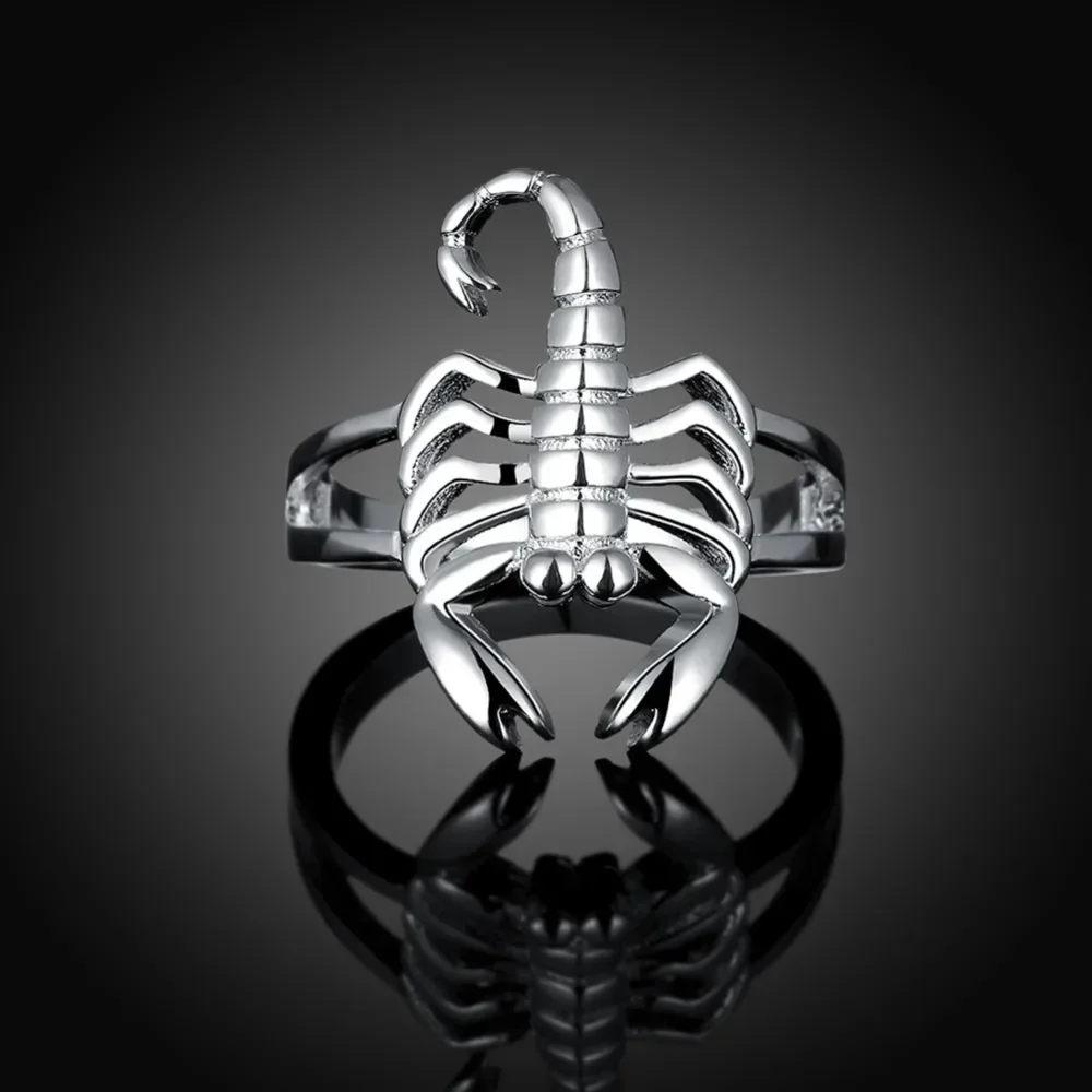 Beautiful 925 Sterling Silver Ring Fashion Fashion Scorpion NICE Women Domineering Lady Ring Jewelry Classical Gift