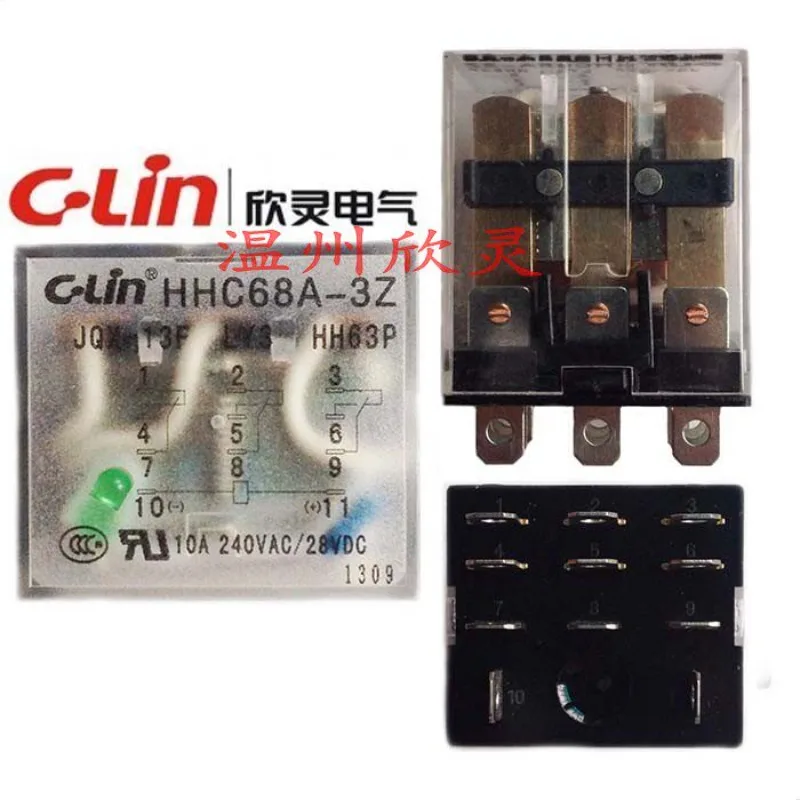 Xinling HHC68AL-3Z/HH63PL/JQX-13F/LY3/DC24V electromagnetic intermediate relay 11 pins