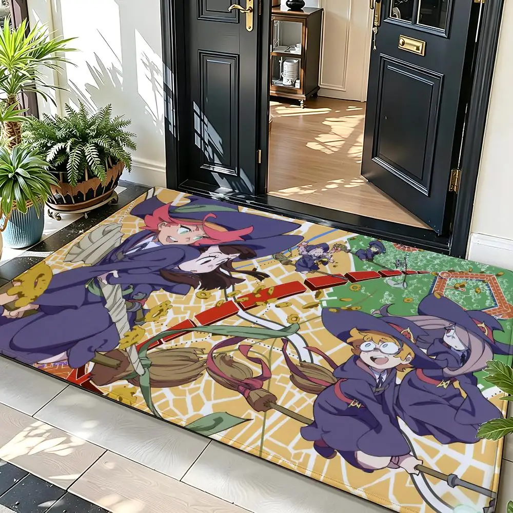 Anime L-Little Witch A-Academia Floor Mat Soft Flannel Floor Mat  Suitable for Entryways, Living Rooms, Bedrooms, and Bathrooms