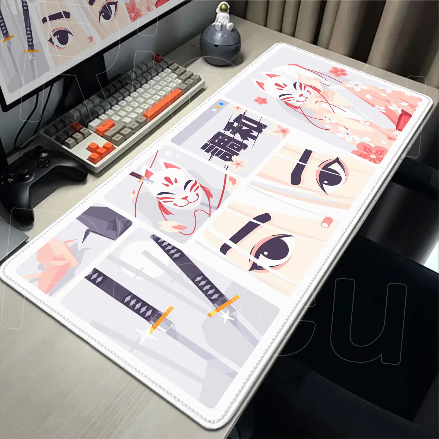 

Japanese Samurai Mause Carpet 300x800mm Speed Mouse Pad Large Gaming Accessories Office Keyboard Mousepad Gamer Non-slip Deskmat