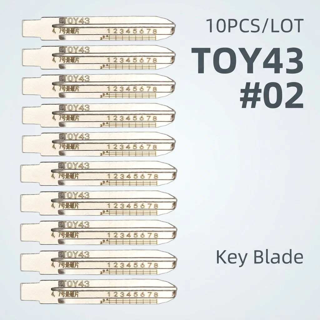 10pcs/Lot TOY43 #02 Engraved Line Key Blade Scale Shearing Teeth Cutting Key Blank Clipper Key Blade