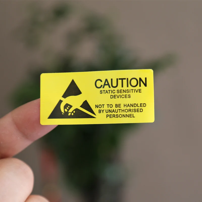 1000pcs/lot 55x25mm Anti-static ESD CAUTION Stickers Adhesive Warning Label Seal Mark For Sensitive Electronics Packing Label