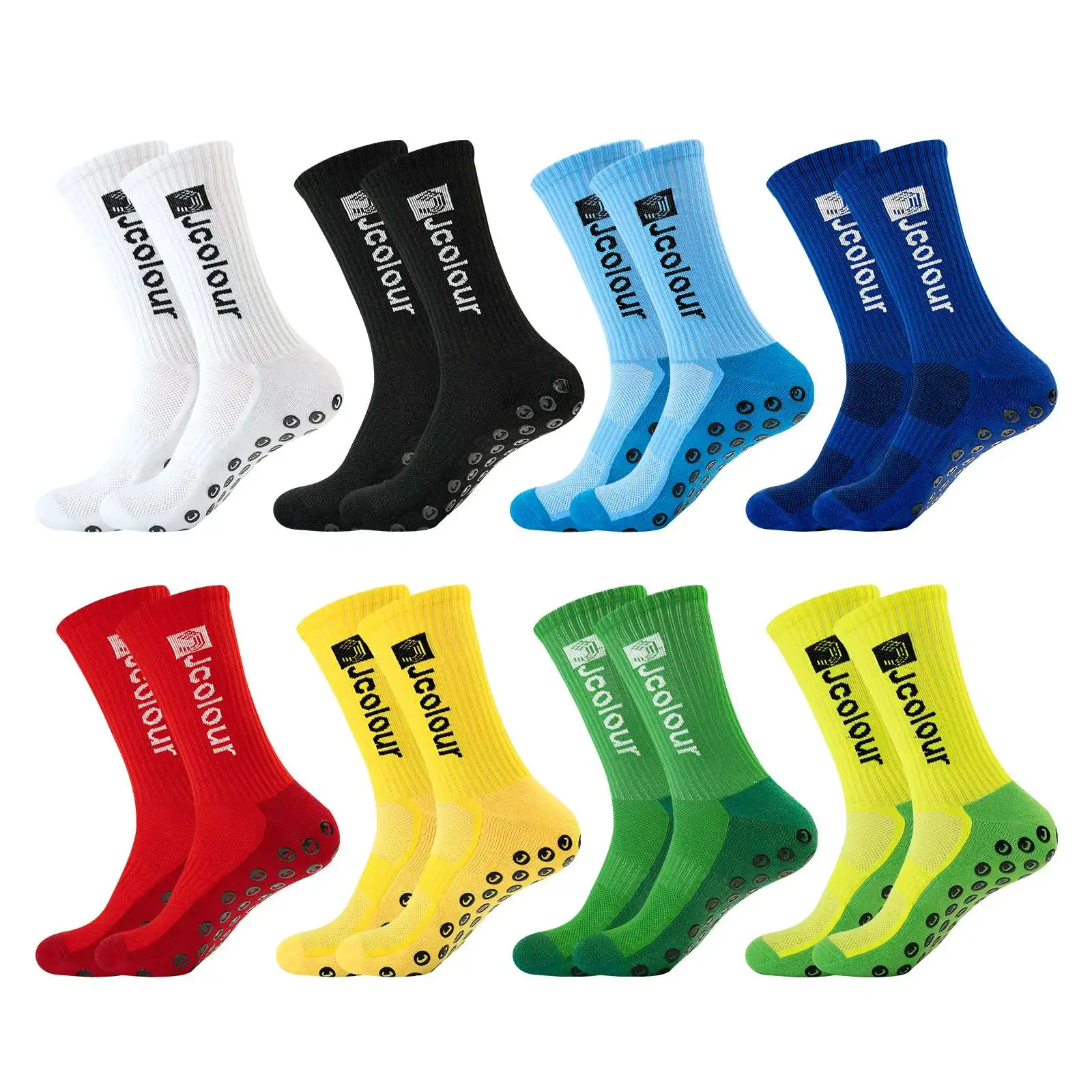 3 pares Meias Esportivas Masculinas Grossas Antiderrapantes De Futebol Para Basquete Multi-cor opcional