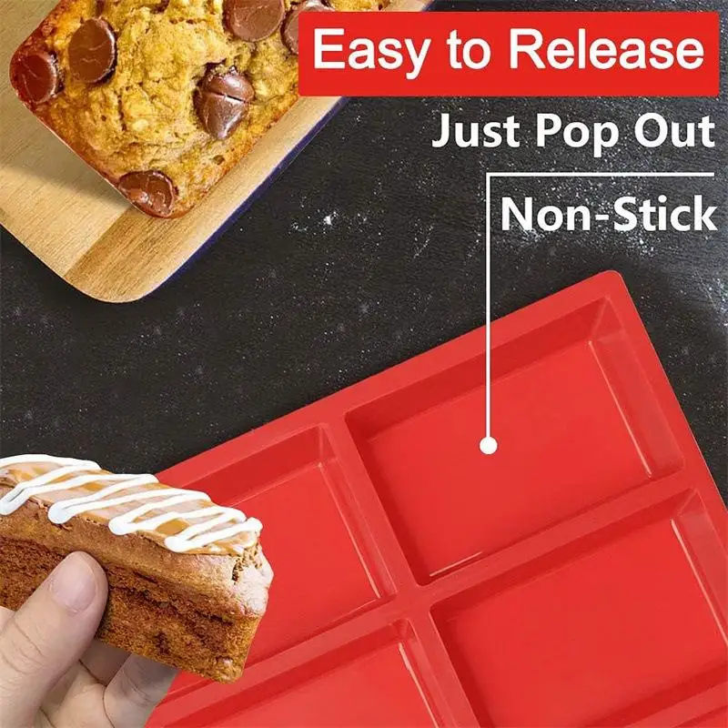 9-Cavity Silicone Mini Loaf Pan For Baking Cake, Bread, Meatloaf, Cornbread, Brownie, Muffin, Soap, Non-Stick Easy Clean