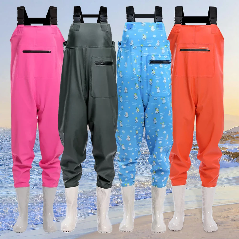 

2025 Women's Fishing Waders Pants With Boots Suit Thicken Waterproof Lightweight Hunting Wading Chest-length Overalls Rain Pants