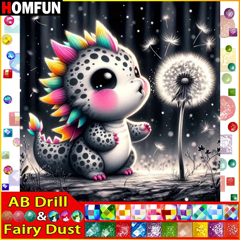 HOMFUN Fairy Dust AB Rhinestone Painting Crystal Decor Diy Diamond Painting 