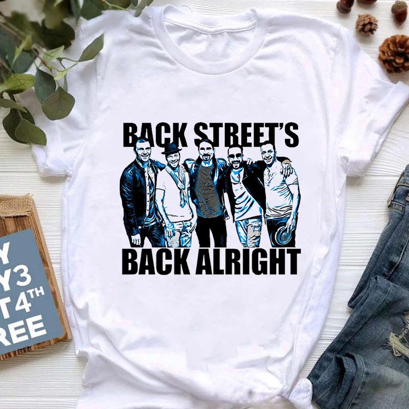 Backstreet Boys t-shirts Summer Rock band Short Sleeves Rock  women street trend Pop casual harajuku graphic  women t shirts