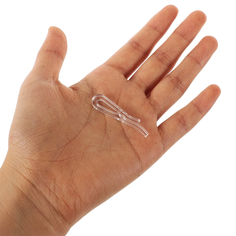 

200pcs Clear Plastic Clothes U Shape Alligator Non-Slip Shirt Tightener Transparent Lightweight Laundry Garment