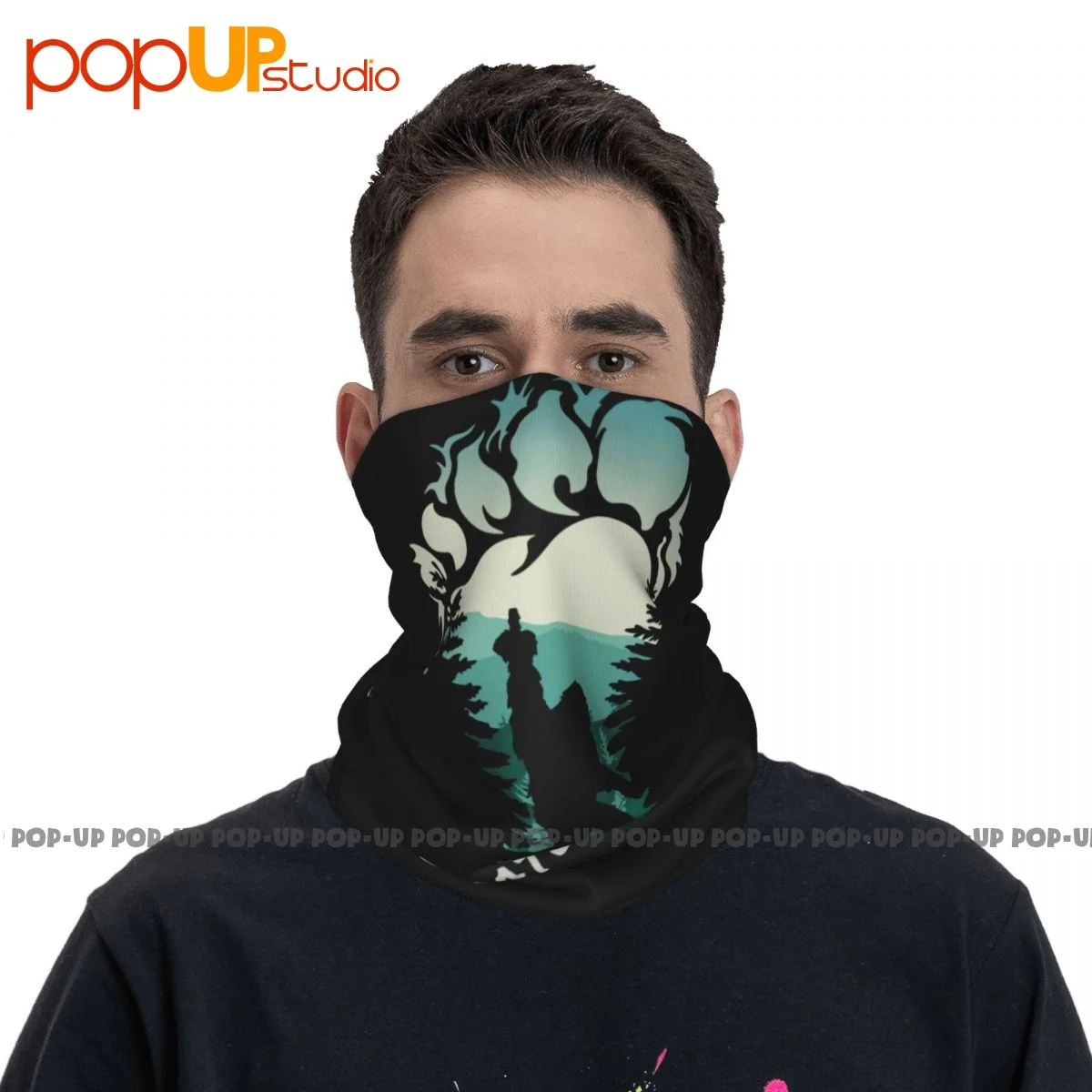 Bigfoot Middle Finger Footprint I Hate People Camping Neck Gaiter Bandana Scarf Face Mask