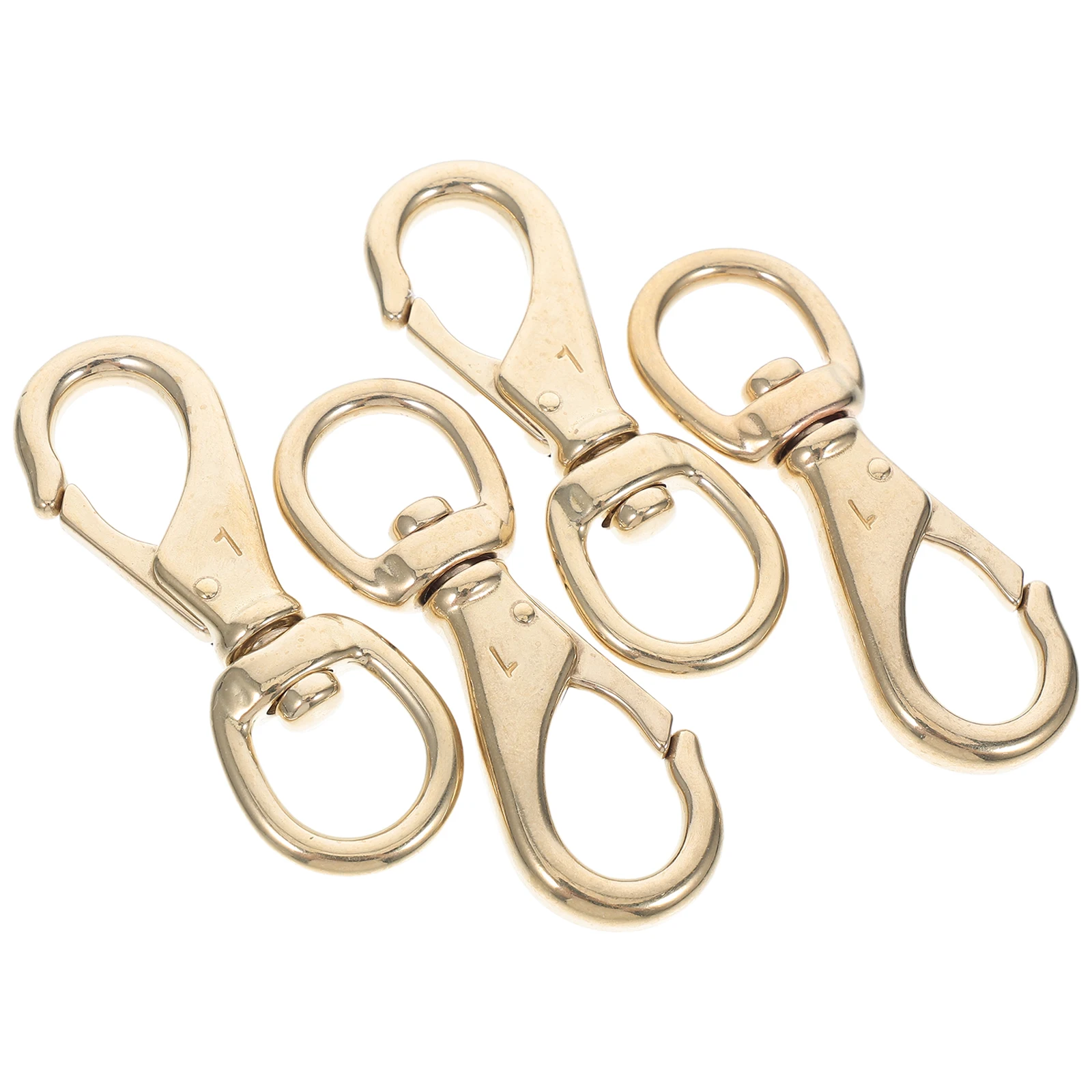 

4 Pcs Brass Universal Hook Key Chain Swivel Hooks Diy Keychains Accessories Clip