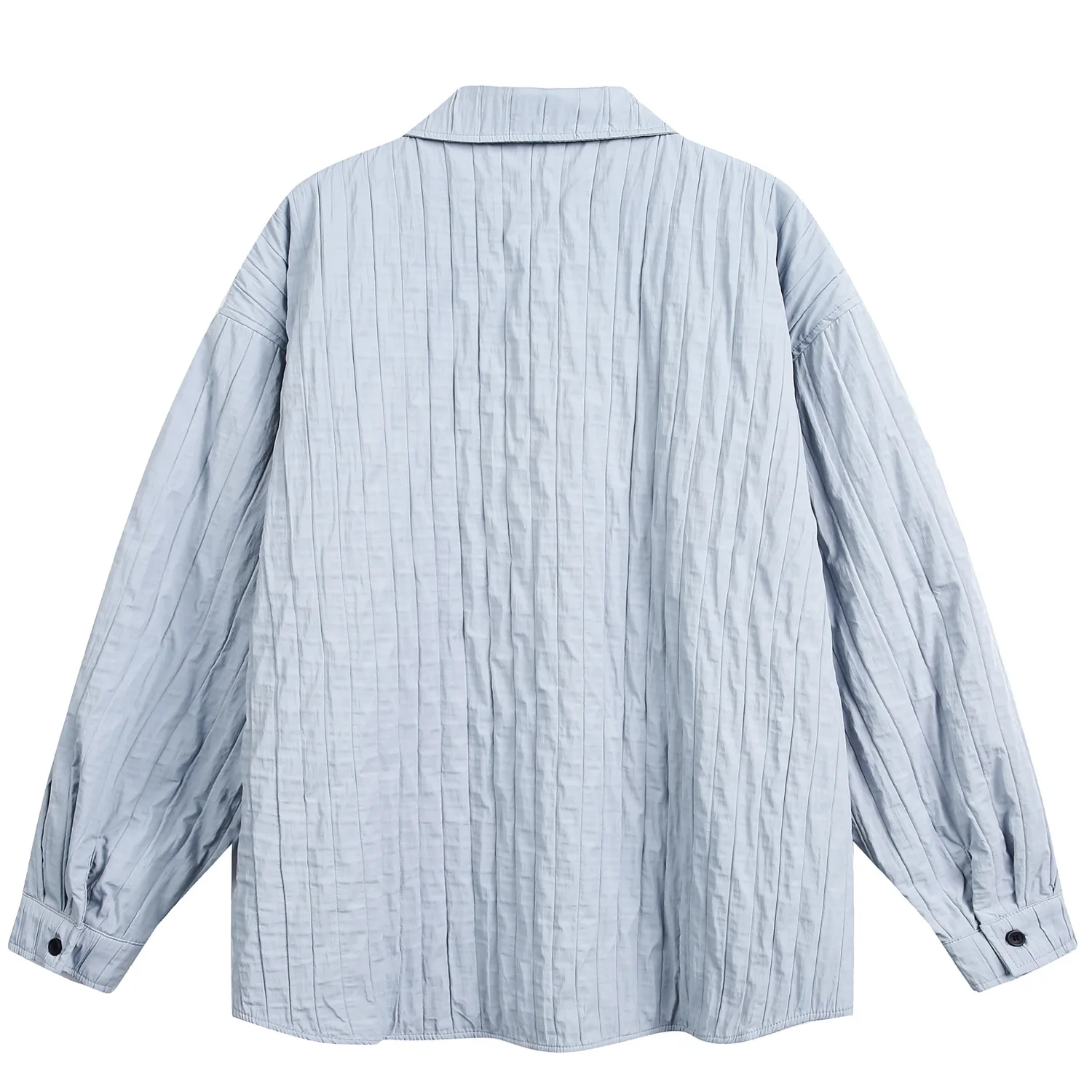 Japanese Streetwear Cityboy Pocket Splice Shirt Men Outdoor Fashion Loose Casual Seersucker Long Sleeve Cargo Shirts Blouses