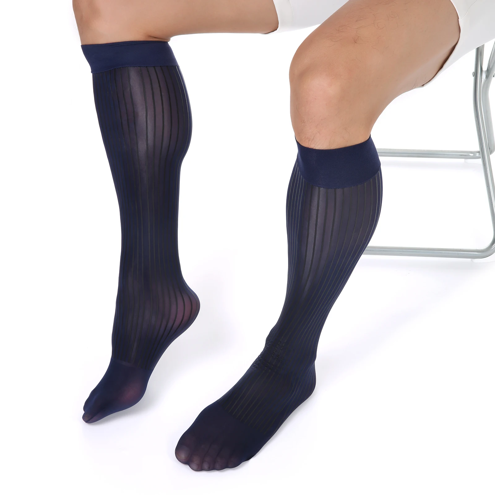 Sexy Strümpfe Elastisch Durchsichtig Hohe Socken Business Formell Business Transparente Strümpfe Männer Transparent Lange Socken – Detail 6