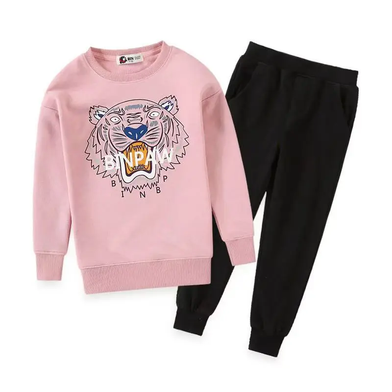 Autumn Children Boy Clothes Set Kid Tiger Printed Sweatshirts Pullover Top And Pants 2pcs Suit Baby Girls Long Sleeve Tracksuits