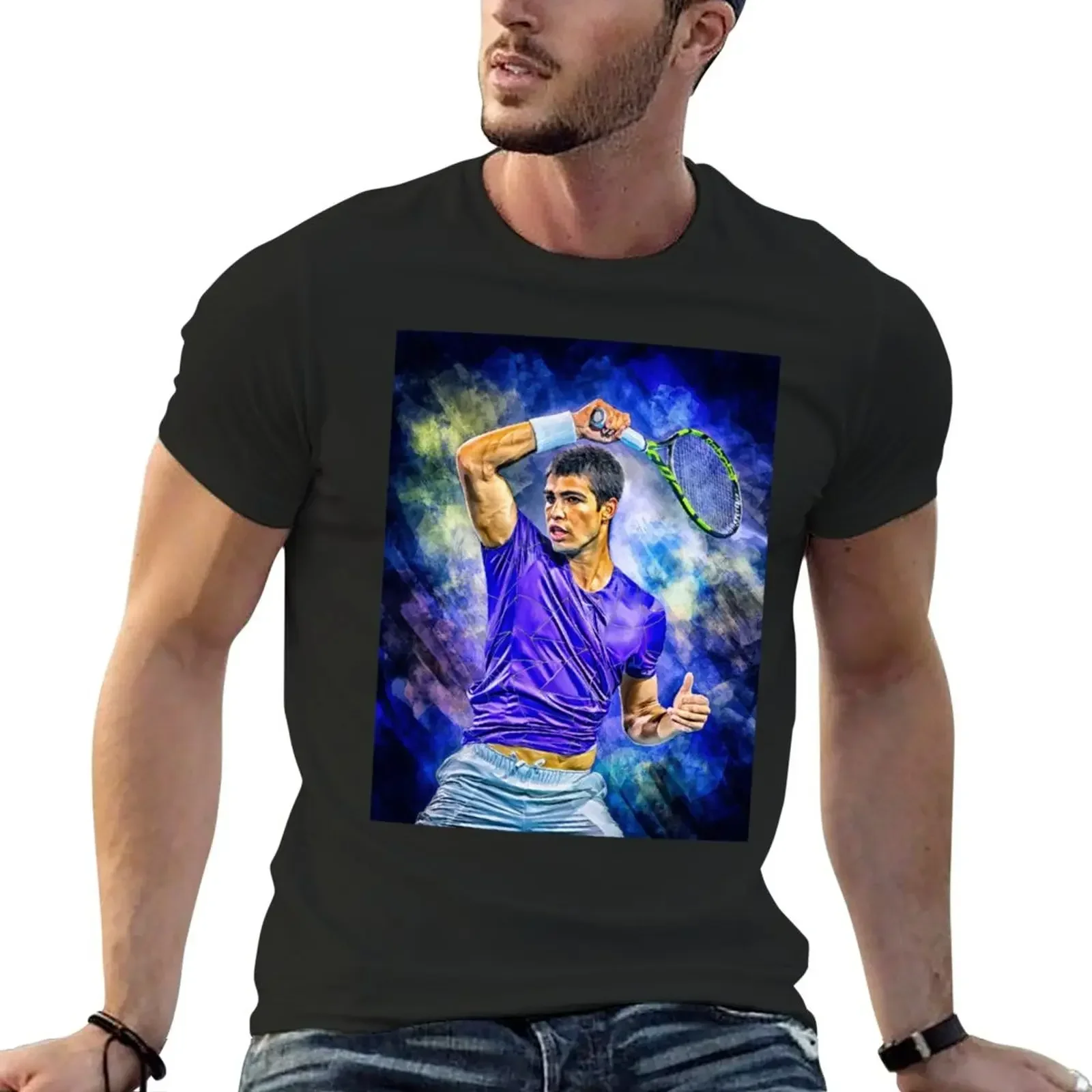 New Carlos Alcaraz T-Shirt t shirt man Short sleeve tee oversized t shirts mens cotton t shirts