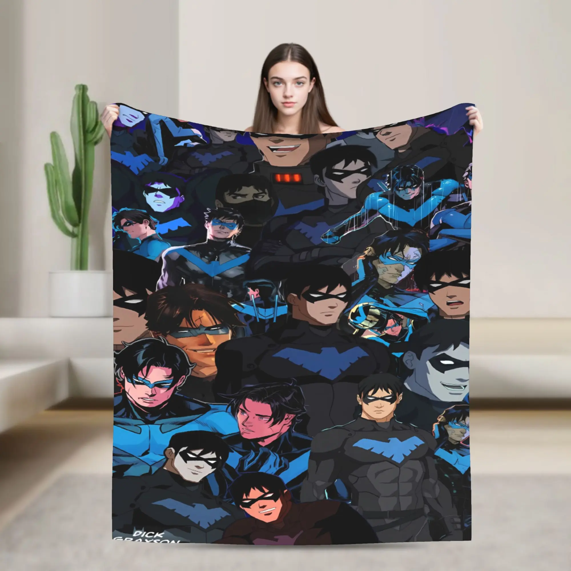 Dicks nightwing Graysons  Blanket  Warm Soft Funny Plush Throw Blanket For Home Decor Camping Flannel Bedspread Bed Cover
