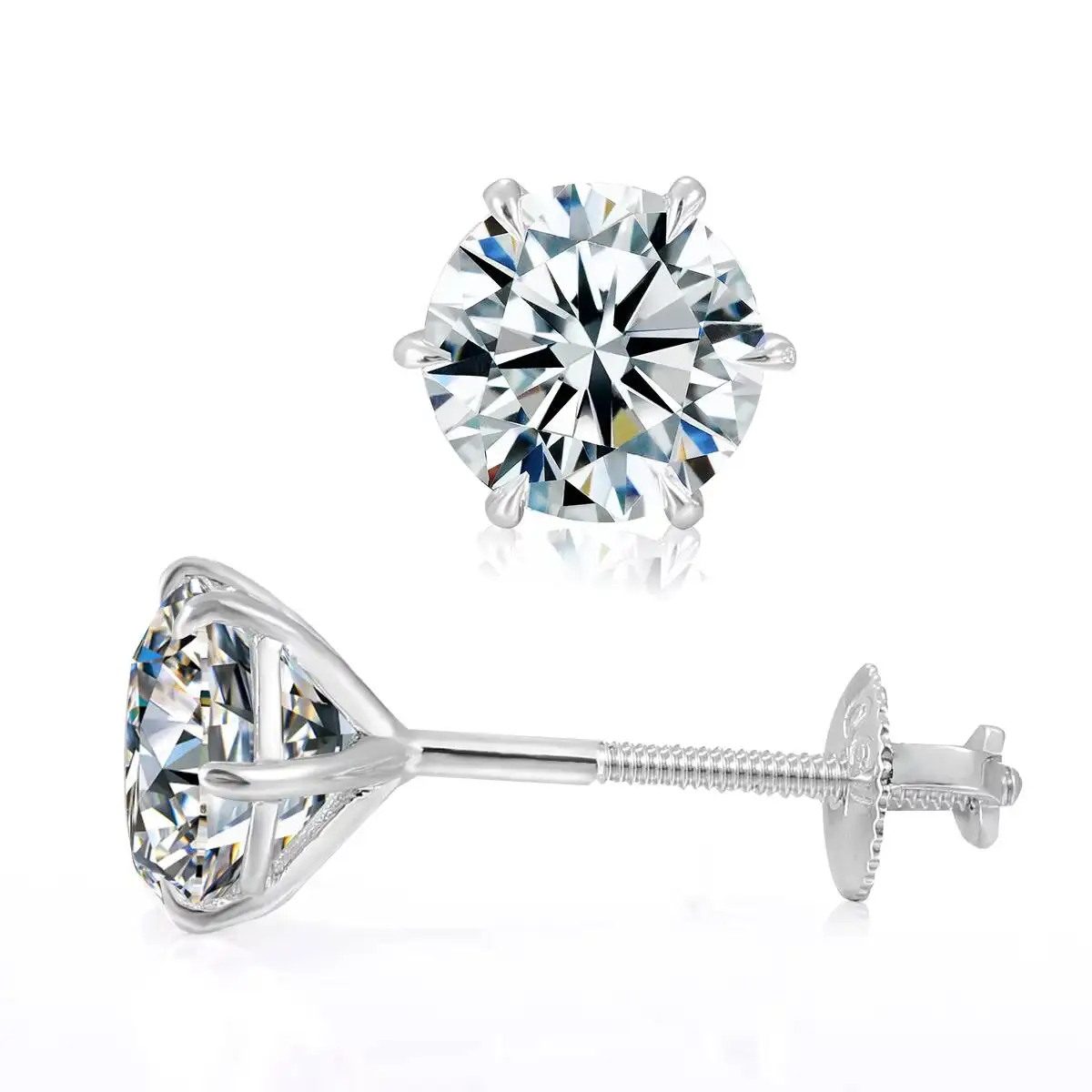 IGI Certified 1-4 Ct Diamond Earrings 14Kt Gold Lab Grown Diamond Earrings Gold Diamond Earrings 6 Prong Studs Fine Jewelry